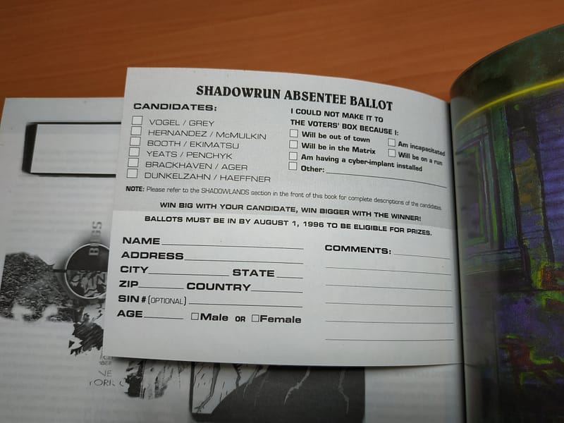 Bulletin de vote par correspondance pour les élections présidentielles des UCAS de 2057 - Verso