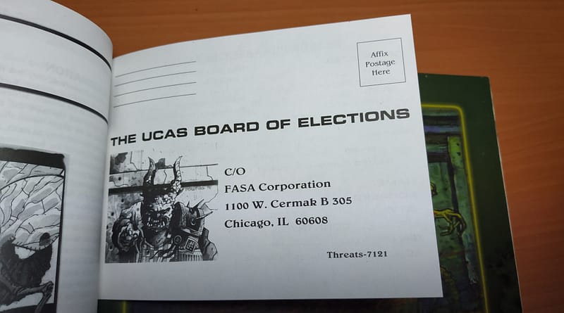 Bulletin de vote par correspondance pour les élections présidentielles des UCAS de 2057 - Recto